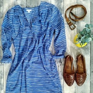 Gap Blue & White Stripe Midi Dress